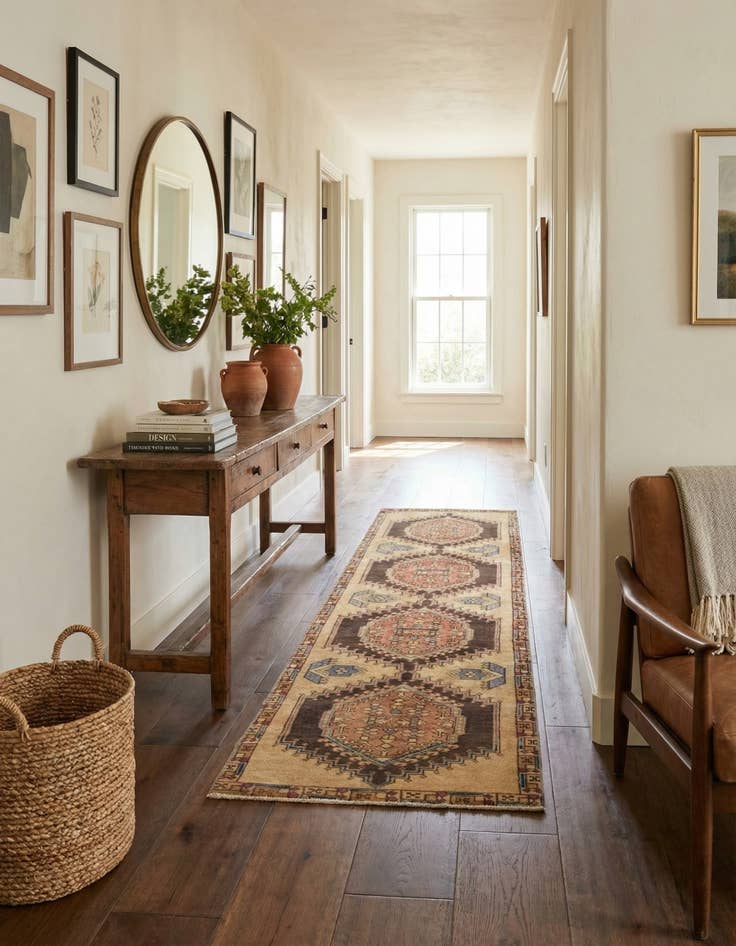 Detail image of 2' 5 x 9' 2 Hamedan Runner Rug