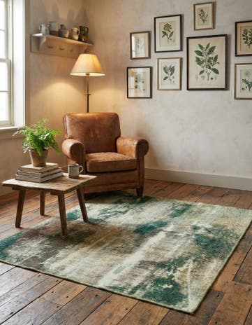 3' 5 x 3' 10 Hand Knotted Ultra Vintage Persian Wool Square Rug