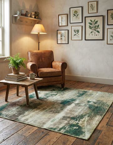 3' 5 x 3' 10 Hand Knotted Ultra Vintage Persian Wool Square Rug