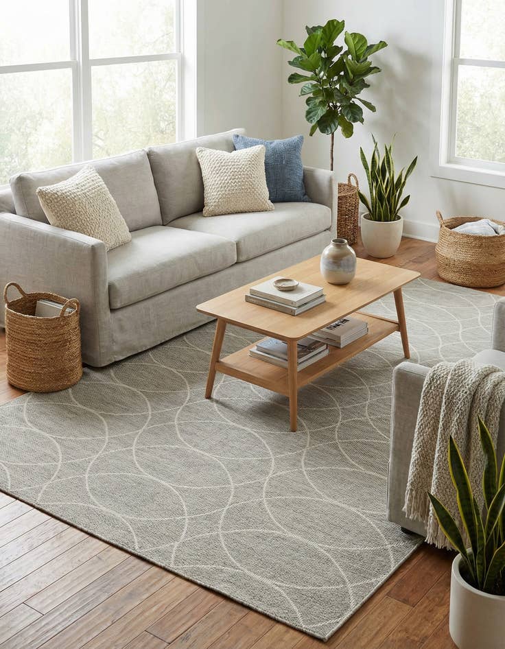 Detail image of  10' x 10'  Washable Lattice Indoor / Outdoor Square Rug