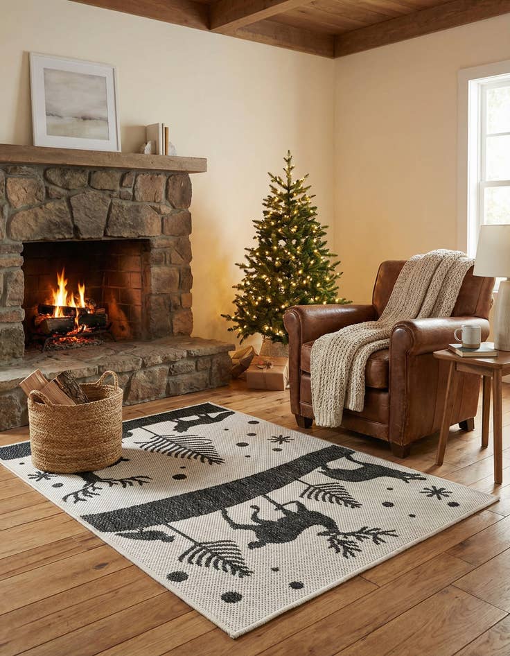 Detail image of 2' x 3'  Washable Holiday Indoor / Outdoor Rug