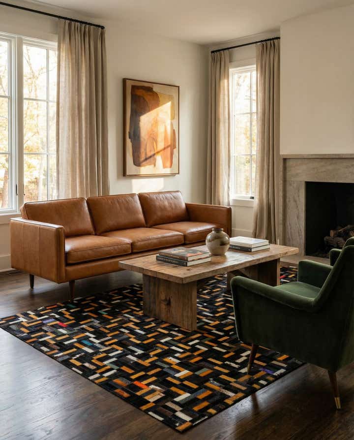 5' x 8' 1 Cowhide - Patchwork Rug