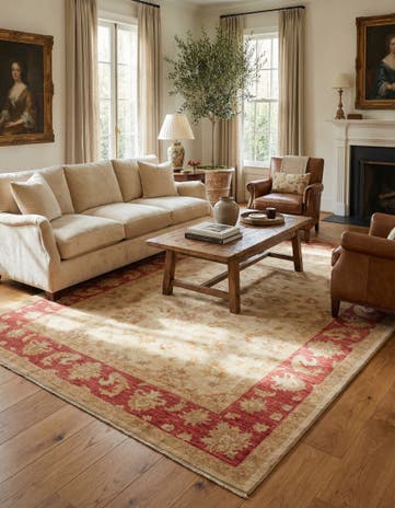 6' 6 x 9' 4 Hand Knotted Peshawar Ziegler Rug