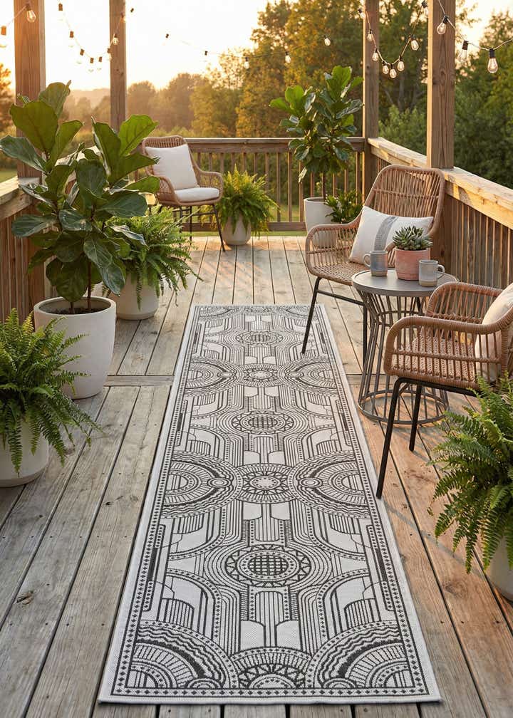 2' 7 x 12' Easy-Clean Traditional Indoor / Outdoor Runner Rug