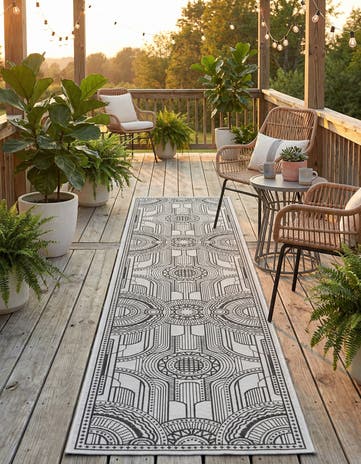 2' 7 x 12' Easy-Clean Traditional Indoor / Outdoor Runner Rug