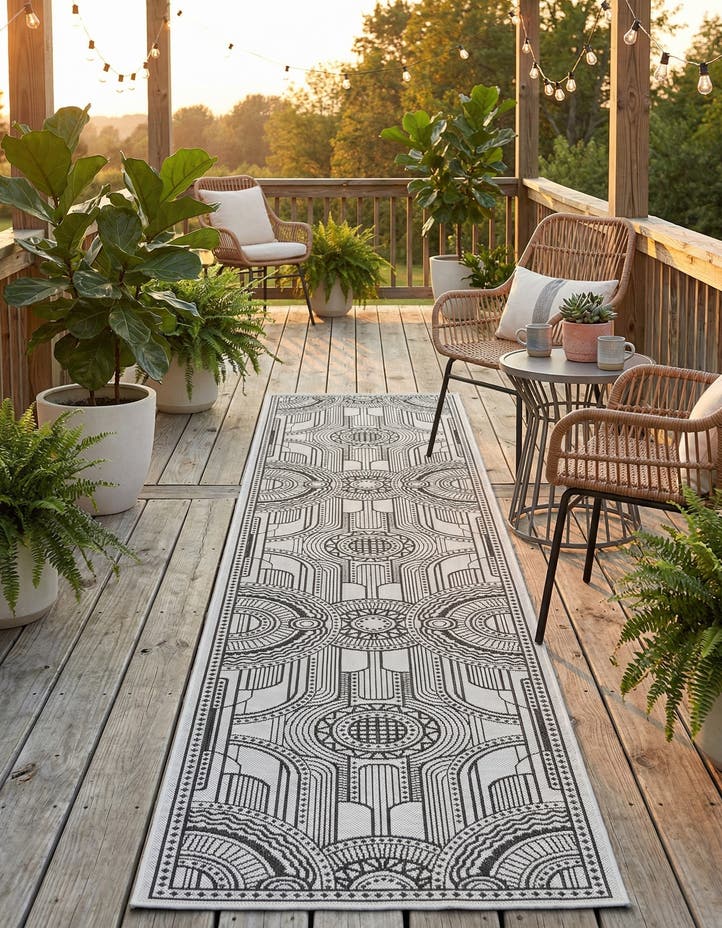 2' 7 x 12' Easy-Clean Traditional Indoor / Ou...