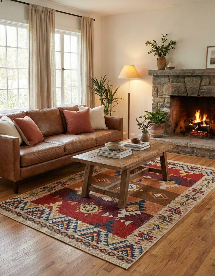 Detail image of  6' x 9'  Washable Baja Indoor / Outdoor Rug