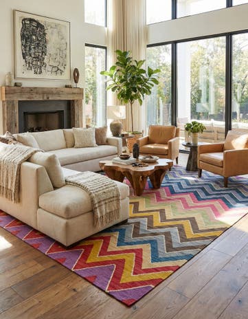 8' 8 x 9' 10 Hand Woven Kilim Modern Wool Rug