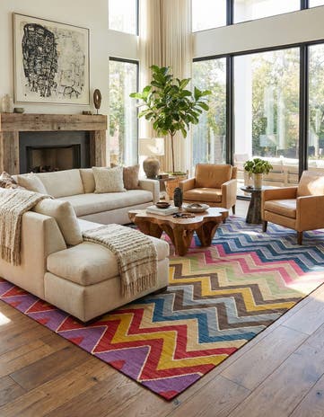 8' 8 x 9' 10 Hand Woven Kilim Modern Wool Rug