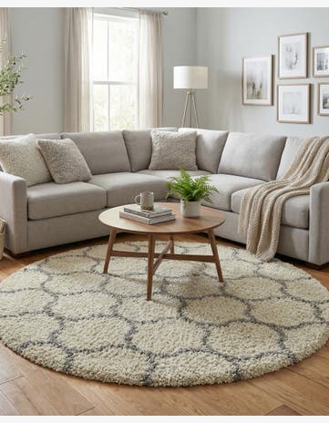 6' x 6' Trellis Shag Round Rug