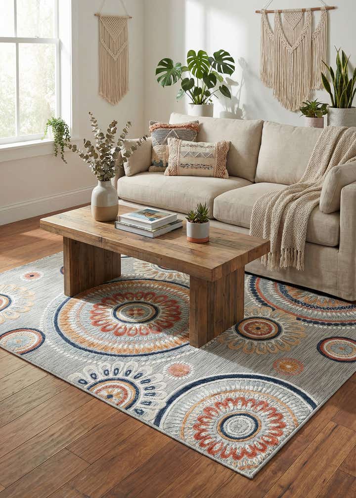 5' 2 x 8' Easy-Clean Botanical Indoor / Outdoor Rug