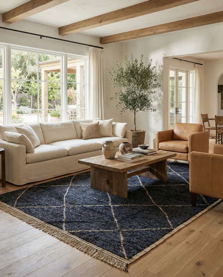 6' 2 x 9' 3 Hand Knotted Moroccan Wool Rug