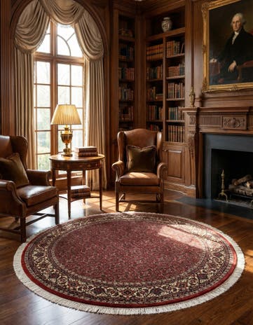 5' x 5' Bidjar With Silk Round Rug