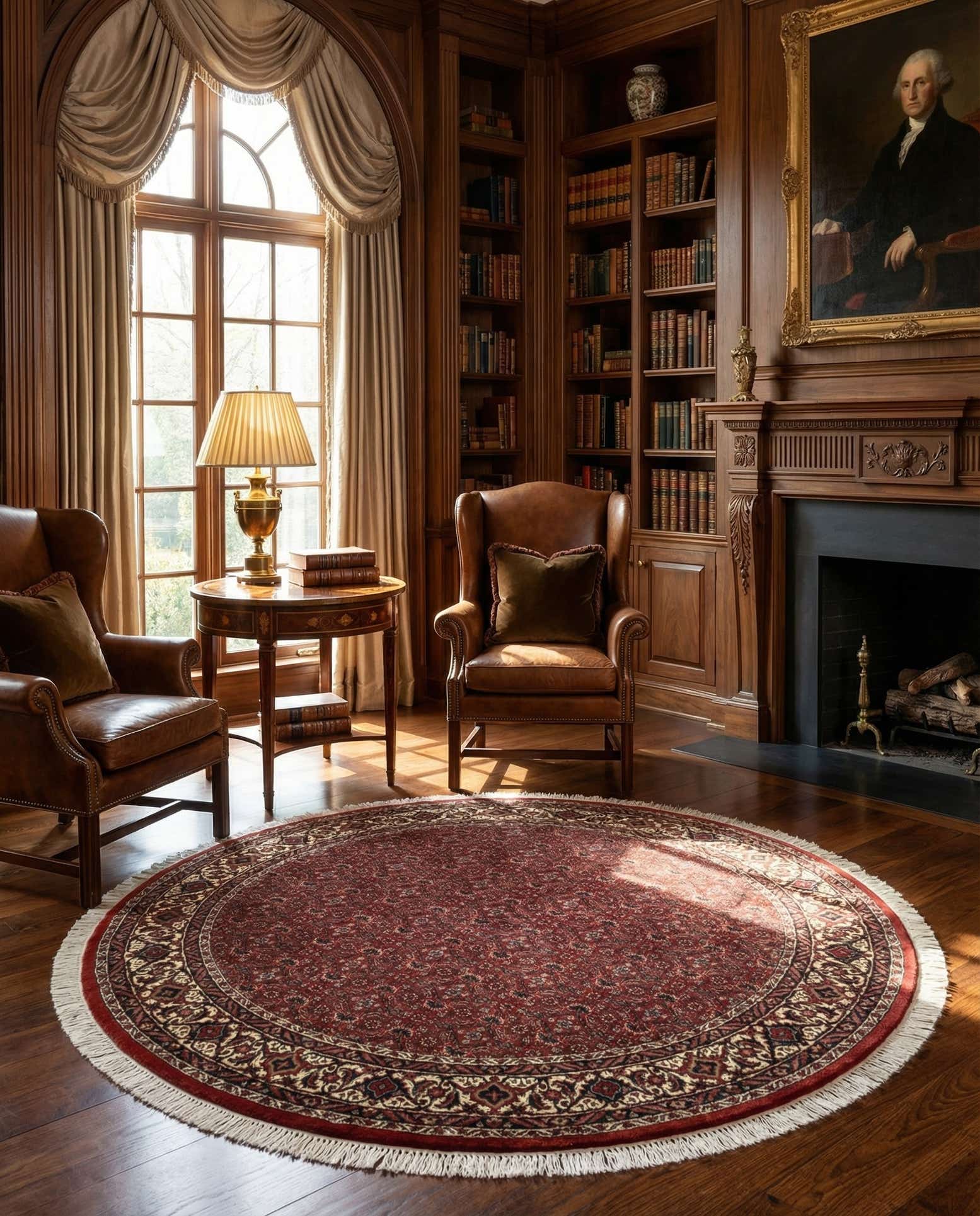 5' x 5' Bidjar With Silk Round Rug