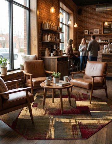 7' 10 x 7' 10 Coffee Shop Octagon Rug