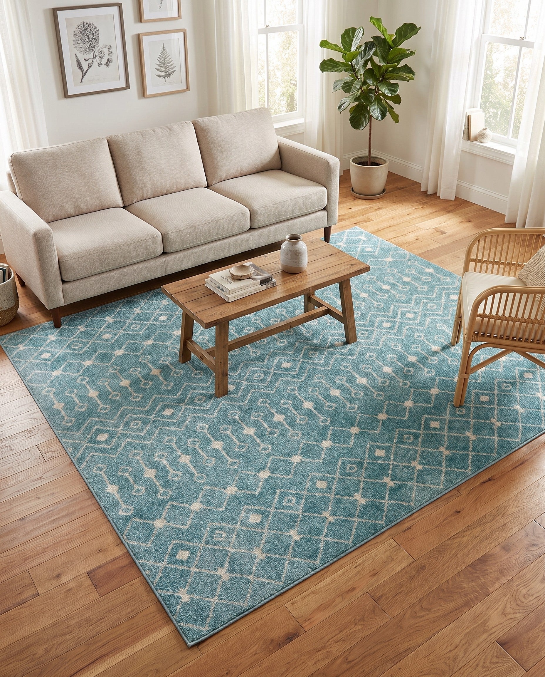 7' 10 x 7' 10 Moroccan Trellis Square Rug
