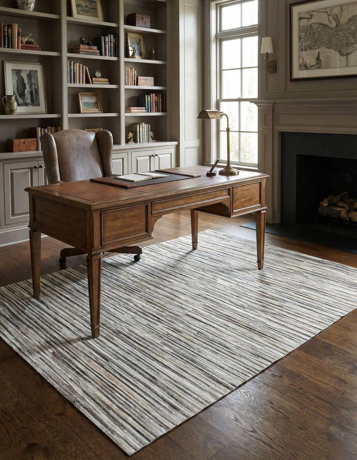 Detail image of 5' 2 x 8' Cowhide - Patchwork Rug