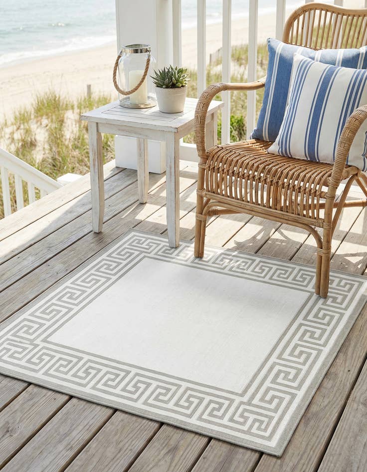 Detail image of 1' 3 x 1' 3  Washable Coastal Indoor / Outdoor Sample Rug