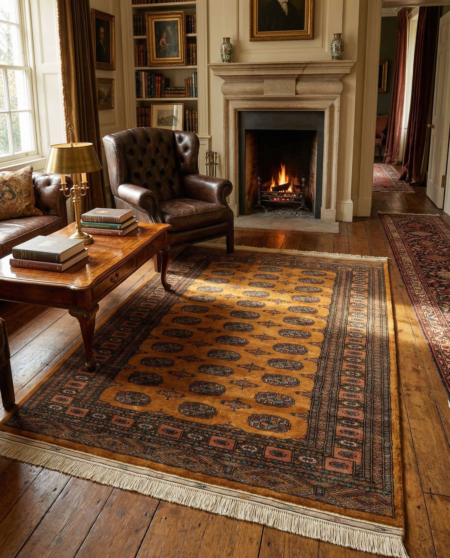 4' 6 x 6' 2 Hand Knotted Bokhara Wool Rug