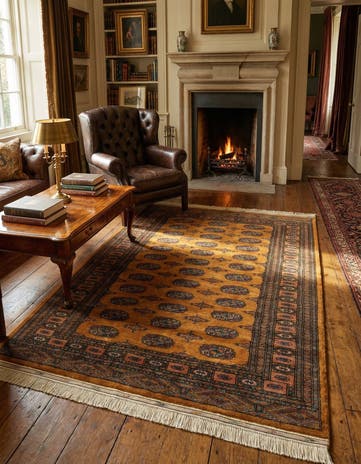 4' 6 x 6' 2 Hand Knotted Bokhara Wool Rug