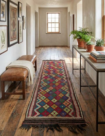 2' x 7' 7 Hand Knotted Kilim Fars Persian Wool Runner Rug