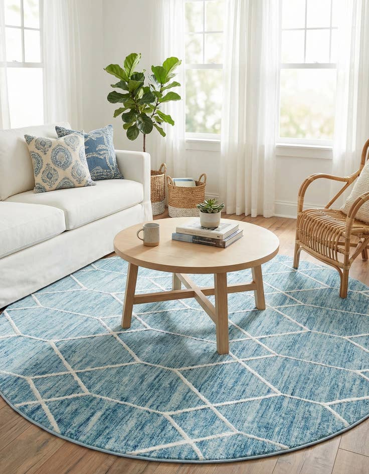 Detail image of  8' x 8' Lattice Trellis Round Rug