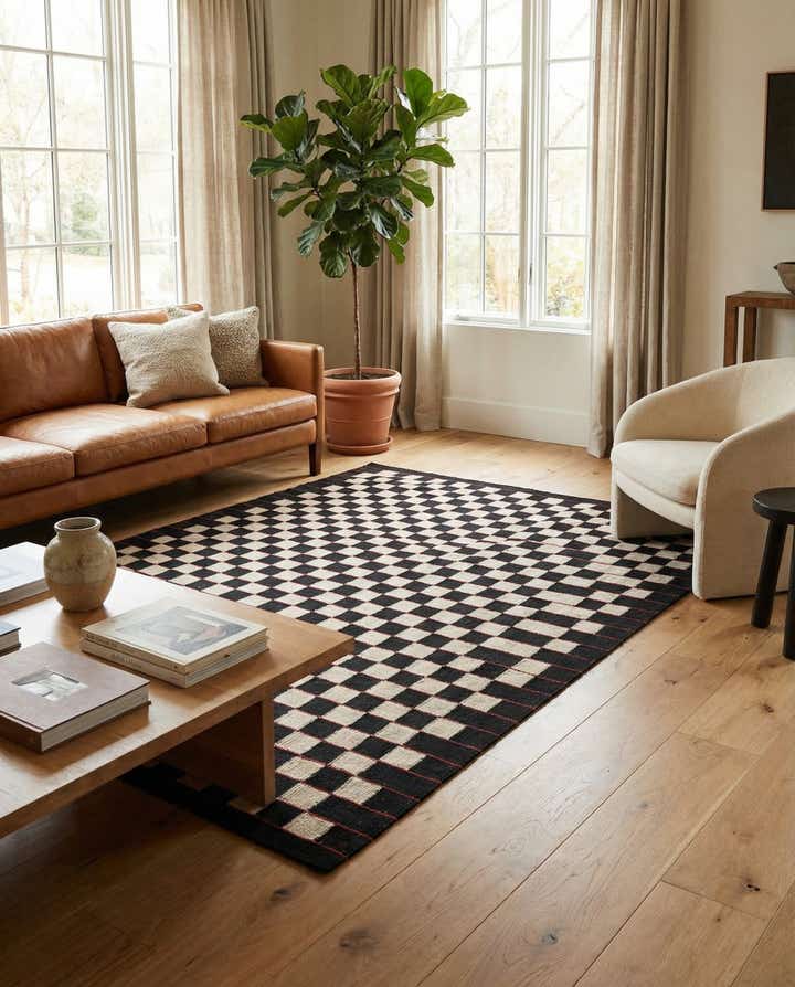 4' 9 x 6' 1 Hand Woven Kilim Modern Wool Rug