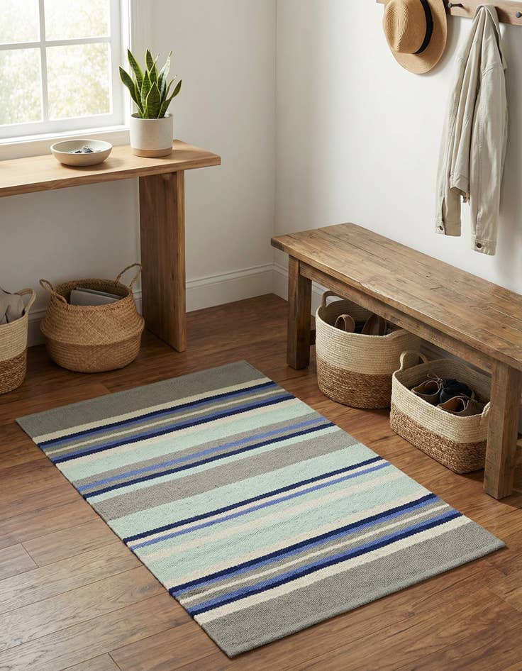 Detail image of 2' x 3' 1  Hand Woven Flatweave Cotton Dhurrie Rug