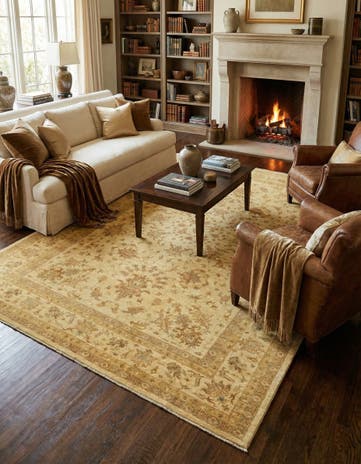 7' x 9' 10 Hand Knotted Peshawar Ziegler Rug