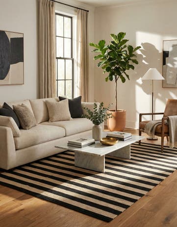 5' 6 x 8' 6 Hand Woven Kilim Modern Wool Rug