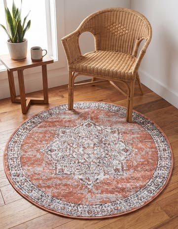 Salmon Pink Nyla Round Rug
