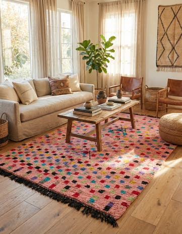 5' 3 x 8' Hand Knotted Moroccan Wool Rug