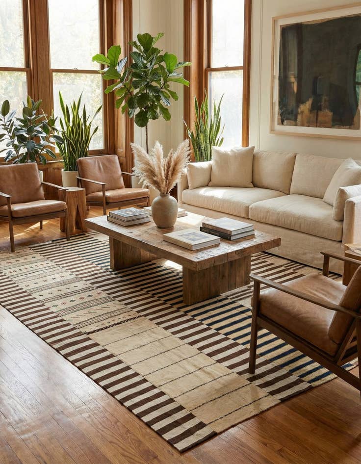 Detail image of 9' 5 x 12'  Hand Woven Kilim Modern Wool Rug