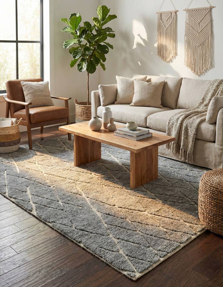 Detail image of  5' 1 x 8' Atlas Moroccan Wool Rug