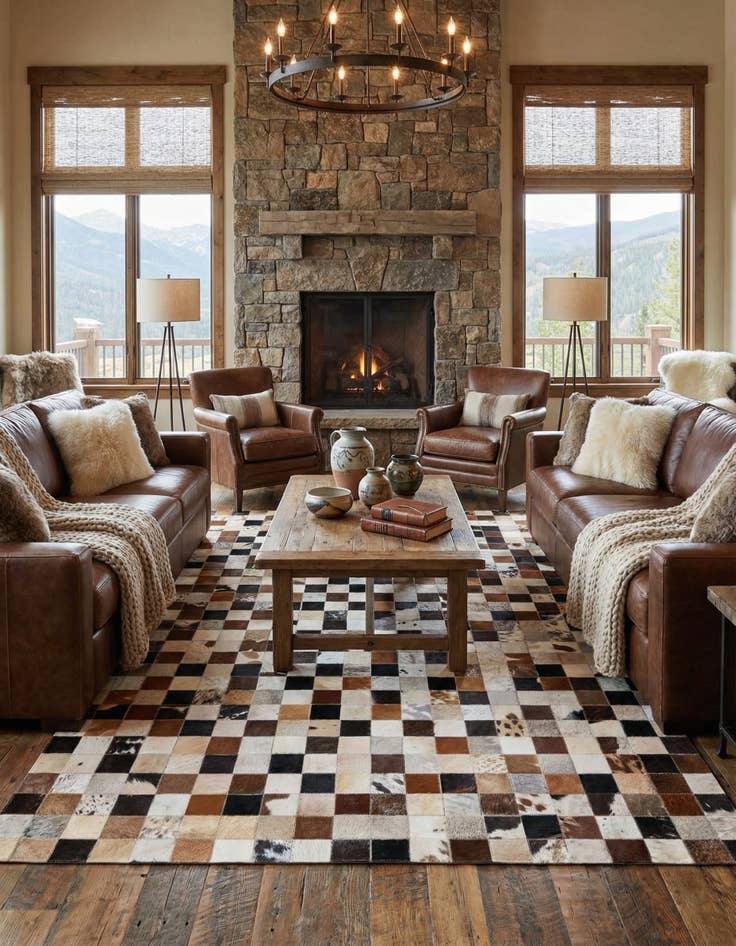 Detail image of 5' x 7' 10 Cowhide Rug