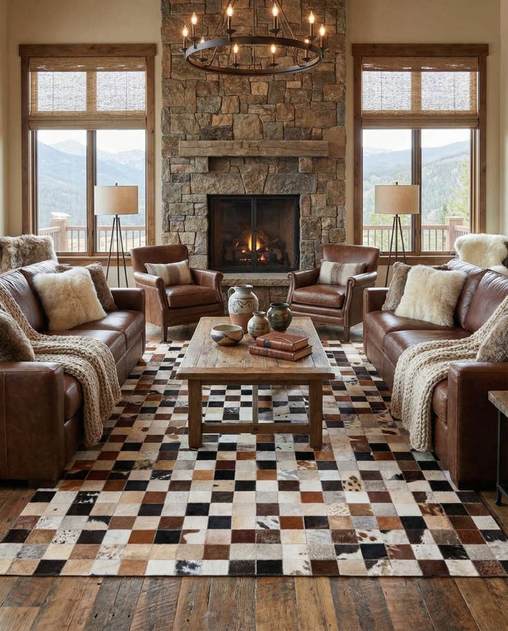 Detail image of 5' x 7' 10 Cowhide Rug