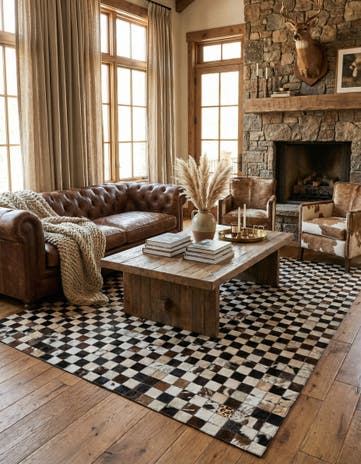 5' x 8' Cowhide Leather Rug