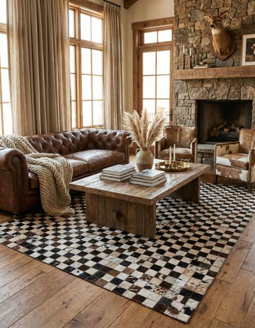 5' x 8' Cowhide Leather Rug