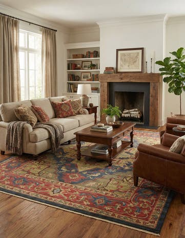 Navy Blue Serapi Rug