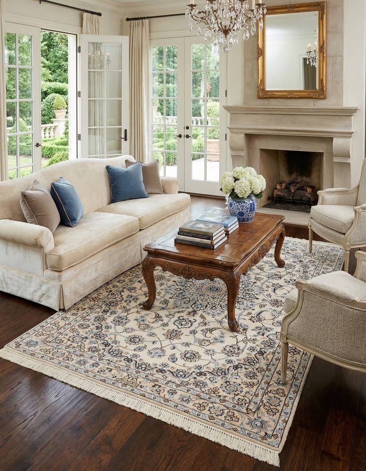 Detail image of 3' 5 x 5' 1  Hand Knotted Nain Rug