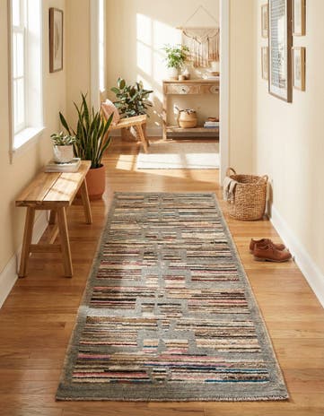2' 10 x 8' 4 Hand Knotted Moroccan Wool Runner Rug