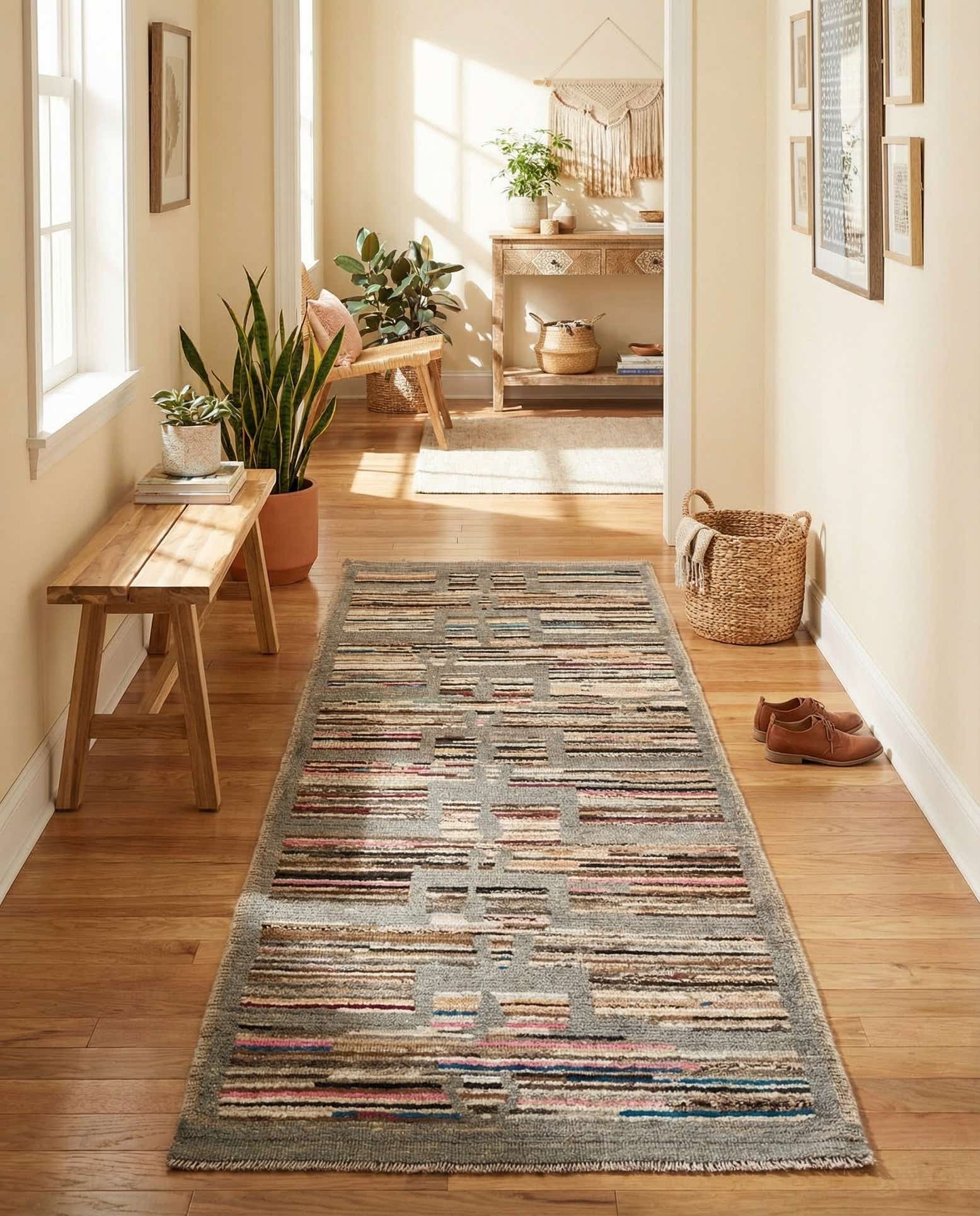 2' 10 x 8' 4 Hand Knotted Moroccan Wool Runner Rug
