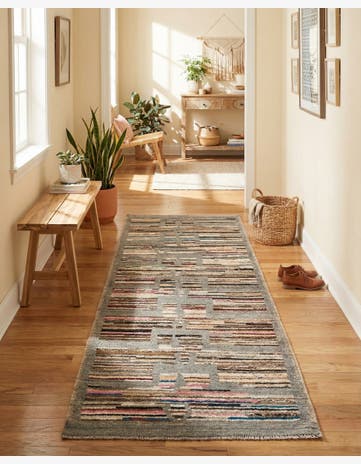 2' 10 x 8' 4 Hand Knotted Moroccan Wool Runner Rug