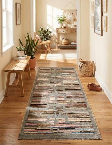 2' 10 x 8' 4 Hand Knotted Moroccan Wool Runner Rug