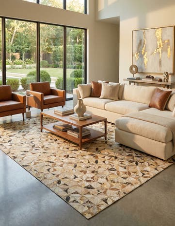 5' x 8' Cowhide Leather Rug