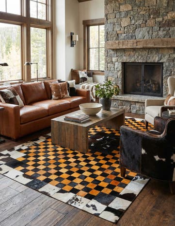 5' x 7' 11 Cowhide Stocks Rug