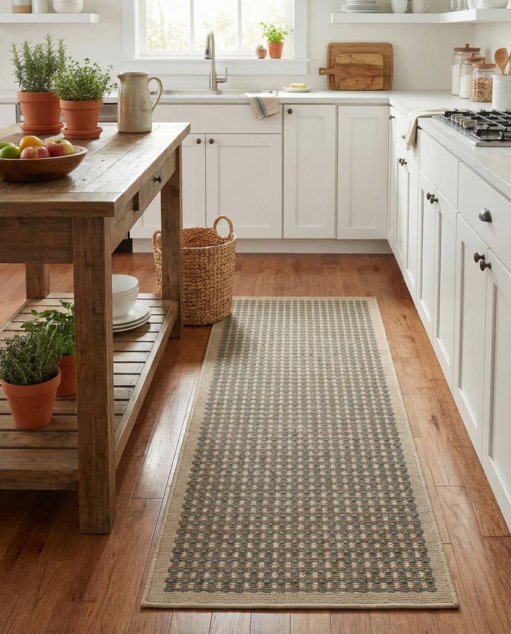 Detail image of 2' x 5' Easy-Clean Border Indoor / Outdoor Runner Rug
