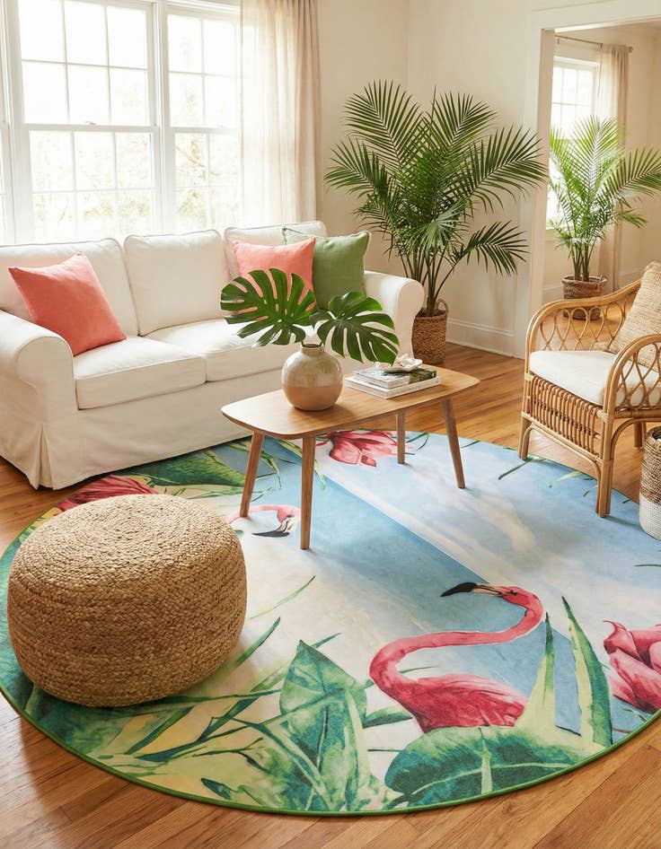 Detail image of 10' x 10'  Washable Jill Zarin Caribbean Indoor / Outdoor Round Rug