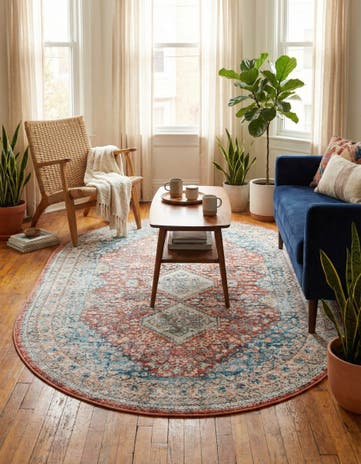 Red Newport Oval Rug