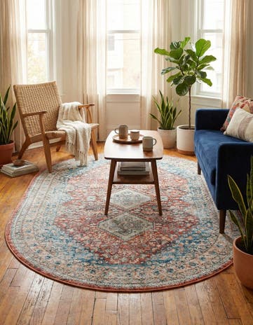 Red Newport Oval Rug